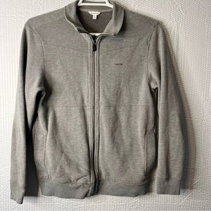 Calvin Klein Full Zip Sweatshirt Jacket With Turtle Neck & Pockets Size M